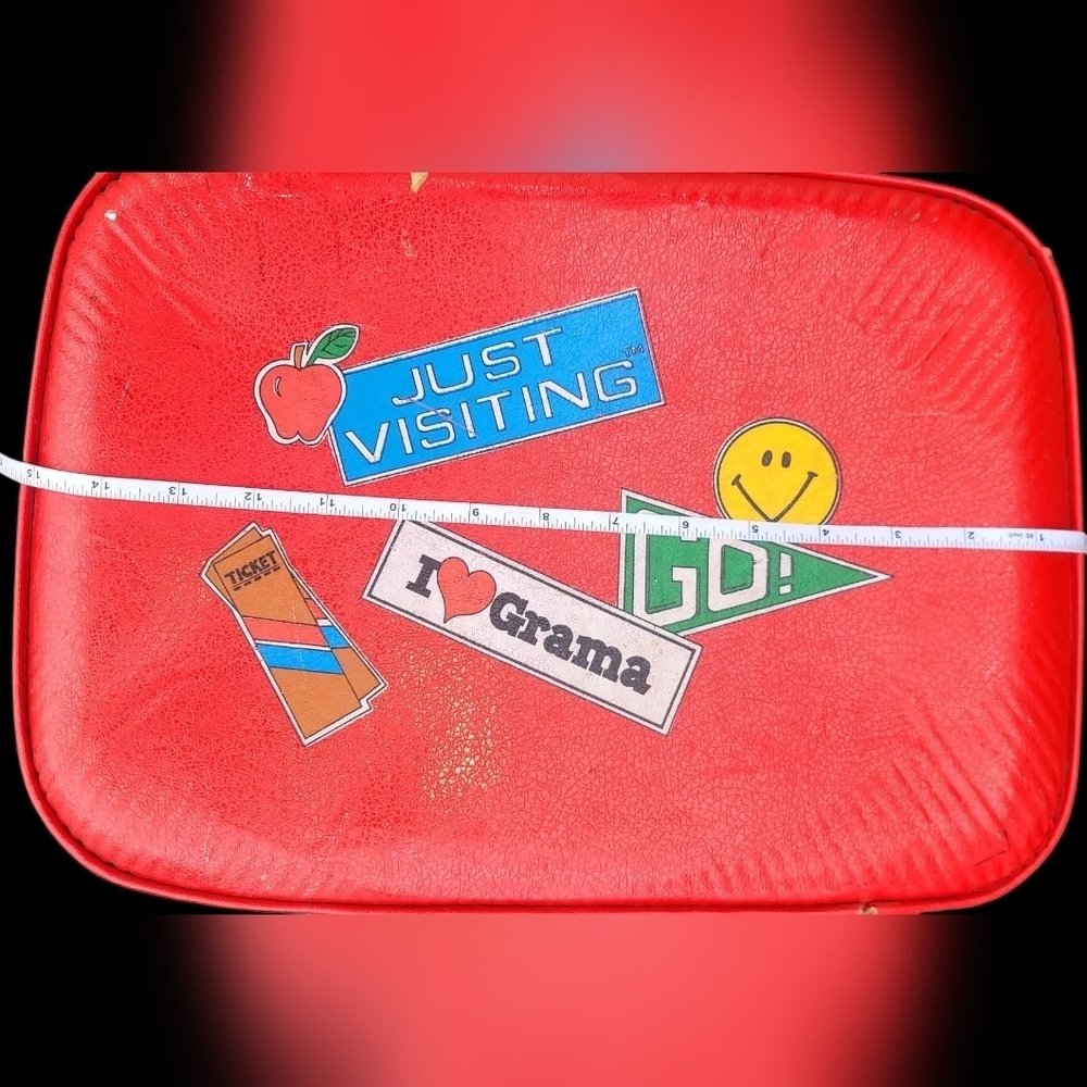 Vtg 1970's I Love Grama Just~Visiting~Children's Hard Shell Travel Suitcase  Box - Picture 6 of 12